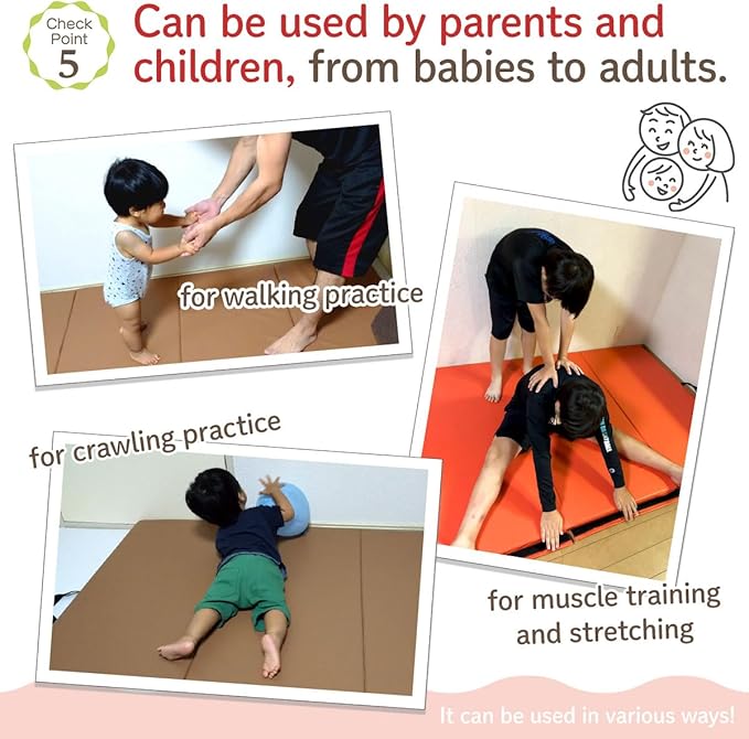 KaRaDaStyle Gymnastics Mat Folding Stretch Mats 75"x31"x1.2" Exercise Muscle Training Children Play Horizontal Bar Mat Yoga Sports Soundproof Home Use