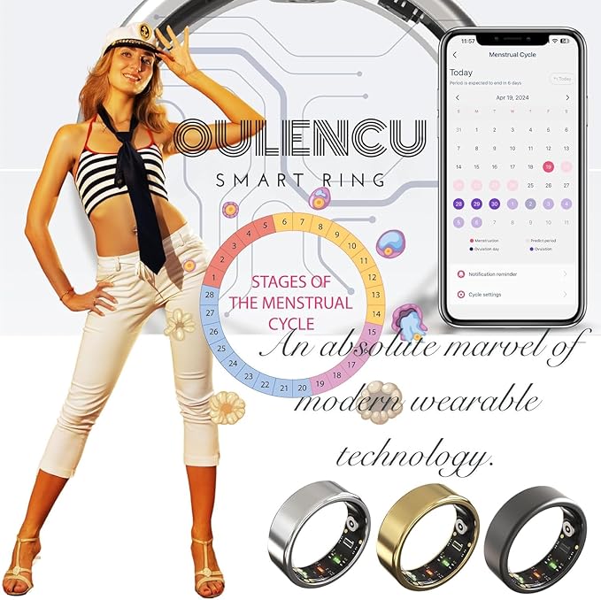 2025 Smart Ring for Women Men, Sleep Tracker Ring, Fitness Smart Ring, Activity Tracker,Sleep Monitor, Stress/Heart Rate/Women's Calories Steps Tracking-No APP Subscription (Silver, #12-67.2mm/2.65")