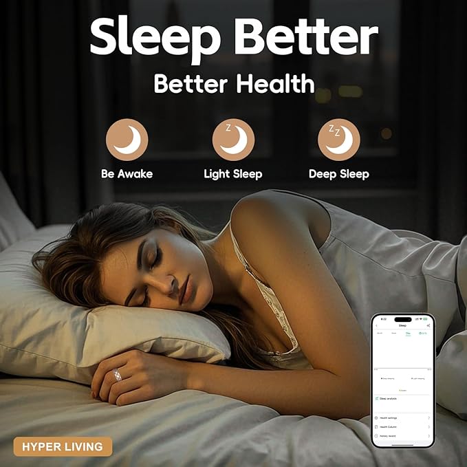 Smart Ring Health Tracker, Sleep Tracker Ring with Heart Rate, Waterproof Fitness Ring for Activity Monitoring/Steps/Distance/Calories, Air Gesture (9)