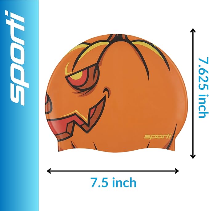 Sporti Silicone Swim Cap for Kids, Unisex Youth Swimming Cap, Protection Bathing Caps for Your Children, Aged 2-10