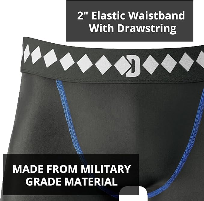 Diamond MMA Compression Shorts with Built-in Jock Strap Supporter with Athletic Cup Pocket for Sports