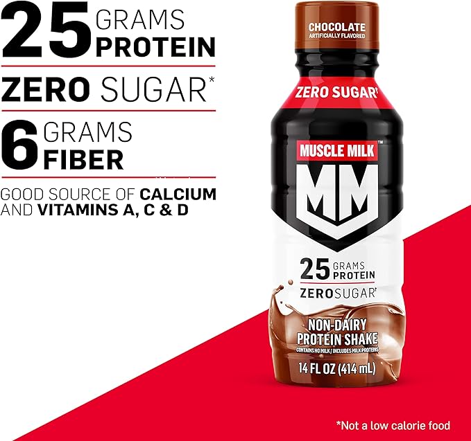 Muscle Milk Genuine Protein Shake, Strawberries 'N Crème, 25g Protein, 14 Fl Oz, 12 Pack