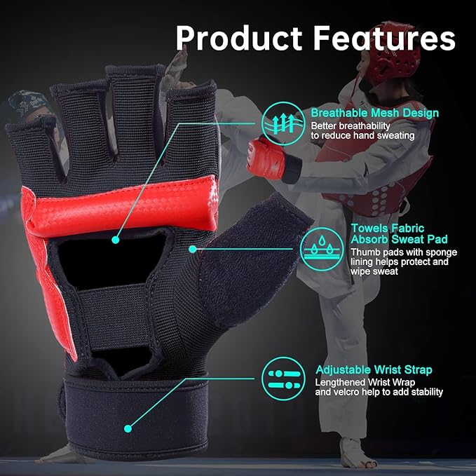 Kickboxing Sparring Gloves MMA Gloves Boxing Gloves for Men Women Kids Half Finger Punching Bag Gloves Fighting Gloves for Men Women Boxing Training