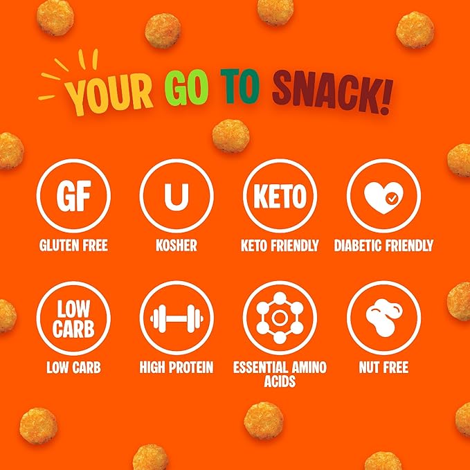 Twin Peaks Low Carb, Keto Friendly Protein Puffs, 2 Serving 12 Pack, (60g, 42g Protein, 4g Carbs)