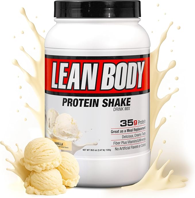 Labrada Nutrition Lean Body Hi-Protein Meal Replacement Shake, Vanilla, 2.47-Pound Tub Packaging May Vary