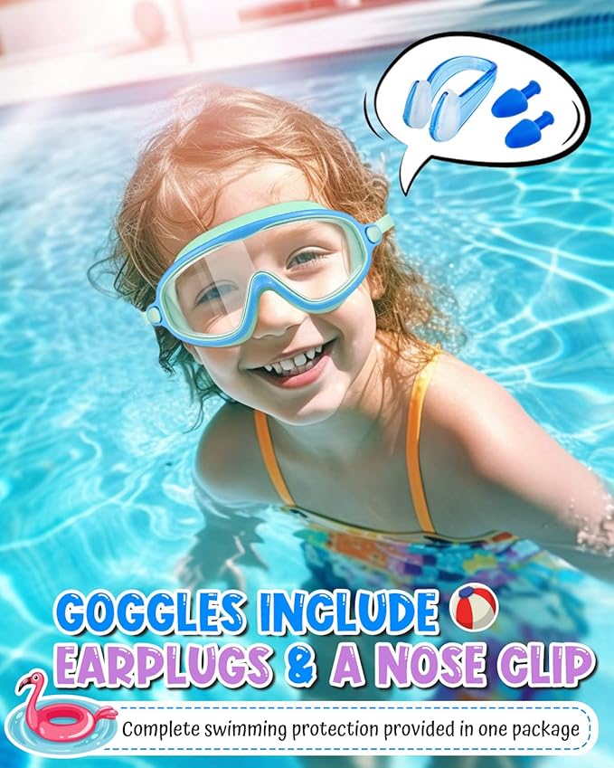 Rantizon Swim Goggles 2 Pack, Wide View Anti Fog&UV Swimming Goggles for Audlt, No Leaking Swim Glasses for Men Women Kids