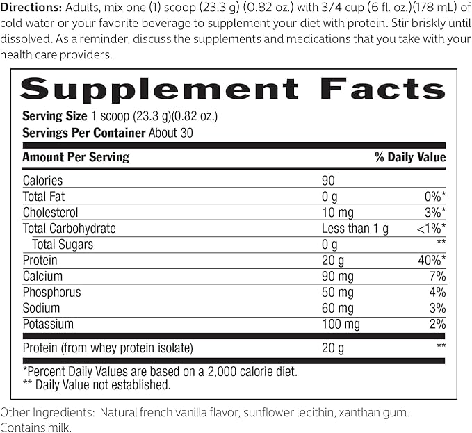 Biochem 100% Whey Isolate Protein Powder - Grass Fed, Low Carb, Keto-Friendly, Non-GMO, Gluten-Free - Supports Immune Health & Muscle Recovery 20g Vegetarian Protein per Serving - Natural Flavor,1.5lb