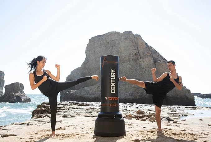 Century Torrent Freestanding Punching Bags - T1 or T2 Options | Black Free Standing Training Heavy Bag | Ideal for Martial Arts, Boxing, Kickboxing and Cardio Workouts | Designed for Men and Women