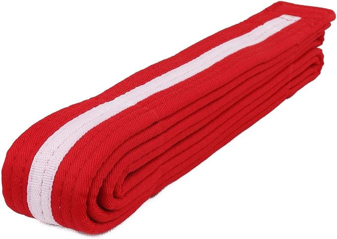 AAMA Color Belts with White Stripe for Martial Arts - Taekwondo Karate Judo