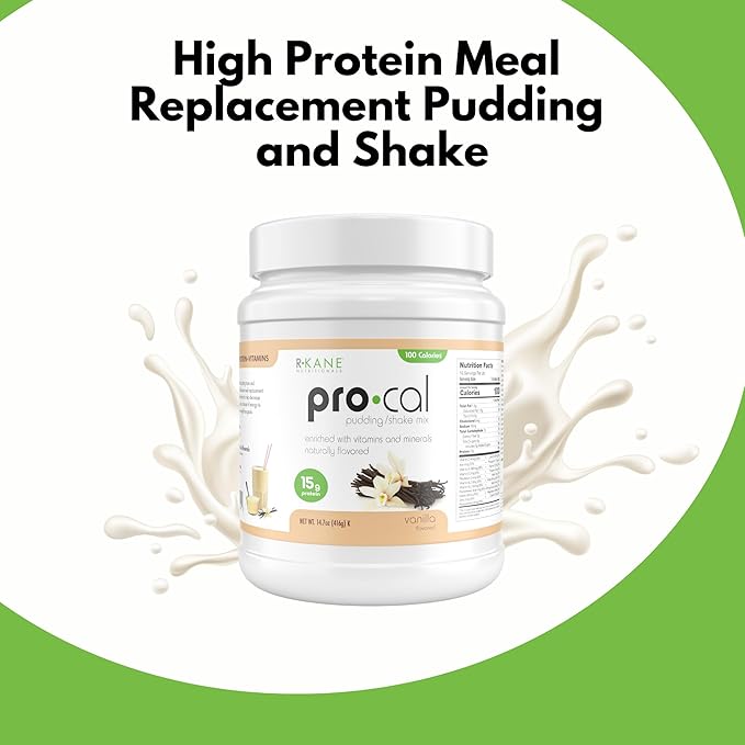 Pro-Cal Vanilla Meal Replacement Powder, 16.4 oz – High Protein, Low Calorie Shake & Pudding Mix – 16 Servings, Delicious & Easy to Prepare – Supports Healthy Weight Management, Vanilla