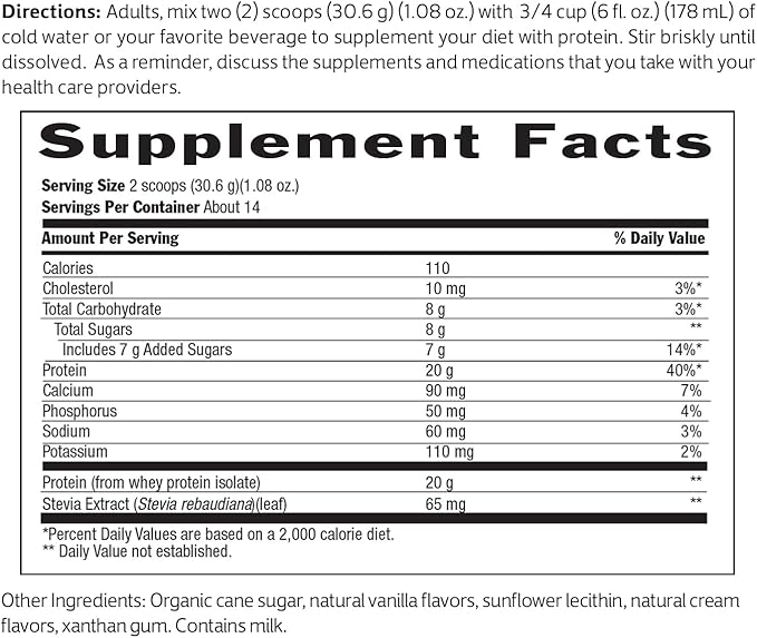Biochem 100% Whey Isolate Protein - Vanilla Flavor - 15.1 Ounce - Supports Immune Health - Easily Digestible - Refreshing Taste - 20g Vegetarian Protein - Amino Acids