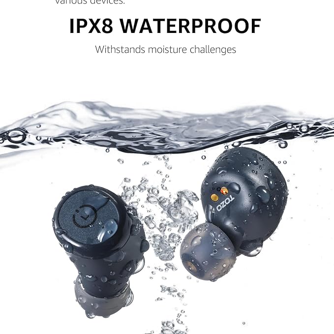 TOZO T10 Wireless Earbuds Bluetooth 5.3 Headphones, App Customize EQ, Ergonomic Design, 55H Playtime, Wireless Charging Case, IPX8 Waterproof Sound in-Ear Headset, 2025 New Version