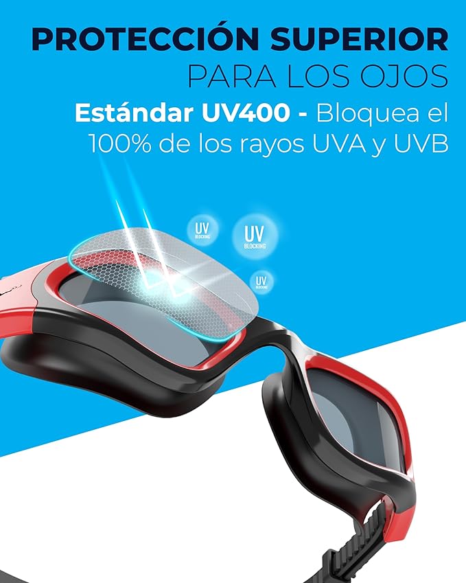 AqtivAqua Swimming Goggles, DX Wide View Swim Goggles for Adult Men Women, Anti Fog No Leaking