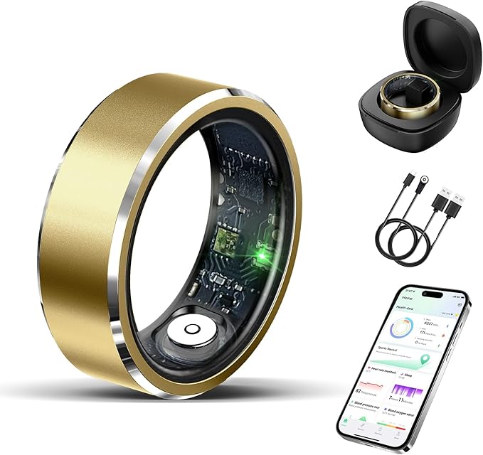 Smart Ring for Women Men-Wearable Fitness Tracker with Sleep Tracking Heart Rate Healthy Monitor Ring Activity Monitoring Steps Calories