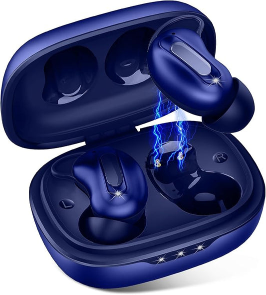 Sleep Earbuds, Mini ANC Wireless Earbuds Bluetooth 5.4 Headphones Deep Bass Stereo, 48H Playtime Ear Buds, 4 ENC Noise Cancelling Mic, In Ear IP7 Waterproof Earphones for Side Sleepers,Touch Control