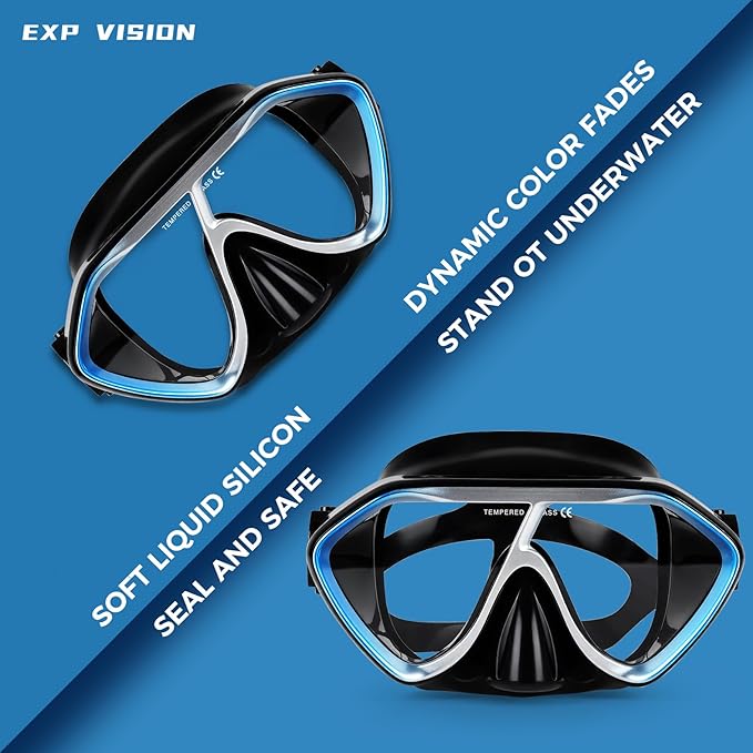 Scuba Diving Mask for Adults - Premium Anti-Fog Snorkeling Mask Comfortable & Leak-Proof Swim Goggles with Nose Cover for Scuba Diving, Snorkeling & Underwater Adventures