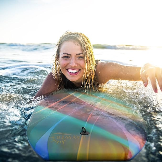 Body Board Lightweight with EPS Core, HDPE Slick Bottom, Leash & Adjustable Wrist Rope, Great Surfing for Kids and Adults