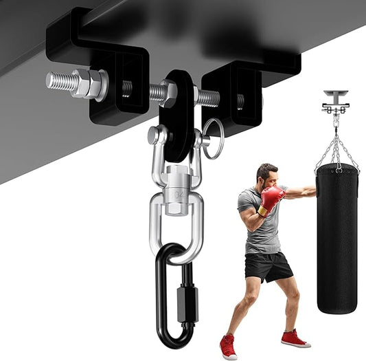 Yes4All Punching Bag Hanger, Stainless Steel Swivel Chain with 4 Snap Hooks for Heavy Bag, Gym Swing, Trapeze, and Hammock