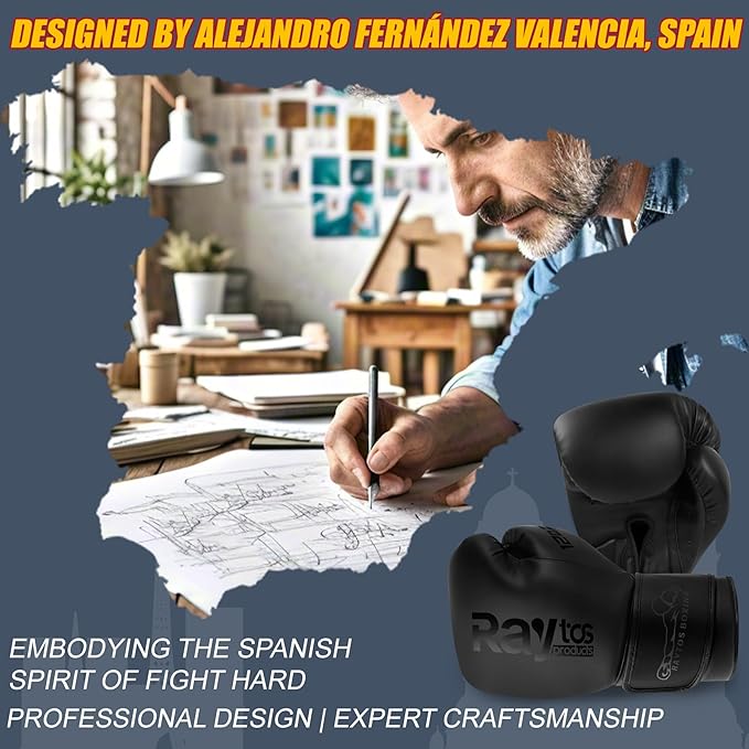 Boxing Gloves for Men & Women Pro Training | Wrist Protection 15° Hook & Loop | Triple Latex Padding | PU Leather for Muay Thai MMA Kickboxing Sparring|Sizes 10-16 oz