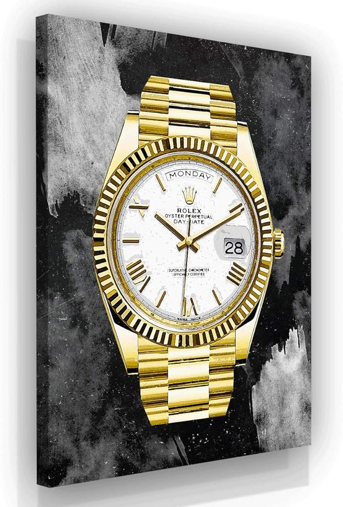 SuccessHunters Luxury Gold Watch Canvas Print Office Wall Decoration Home Decor Modern Art Prints Inspiration Motivation Inspire Entrepreneur Quote Inspirational Motivational House Decal (36" x 24")