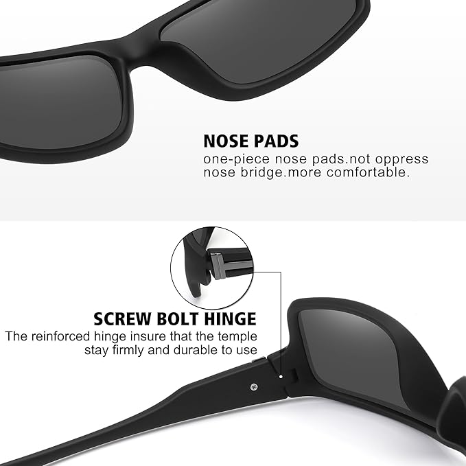STORYCOAST Polarized Sports Sunglasses for Men Women Unbreakable Frame Cycling Fishing Driving