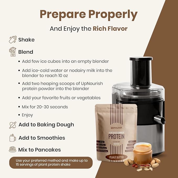 UpNourish Peanut Butter Vegan Protein Powder 54 Superfoods Powder,1.5 Billion CFU Probiotics 21g Plant Based Protein,No Sugar No Dairy No GMO Dairy Free,Meal Replacement Shake Keto-Friendly Low-Carb Diet,15 Servings