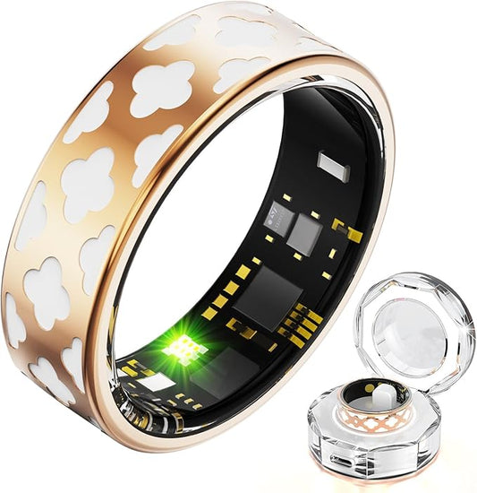 Smart Ring Health Tracker for Women Men, Fitness/Sleep/Stress/HR Tracker, Fitness Tracker with Steps, Distance & Calorie Count, iOS & Android Compatible, IP68 Waterproof (10#)