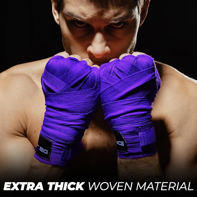 DEFY Professional 180 Inch Hand Wraps for Boxing Muay Thai MMA Elastic Bandages for Men & Women -Pair