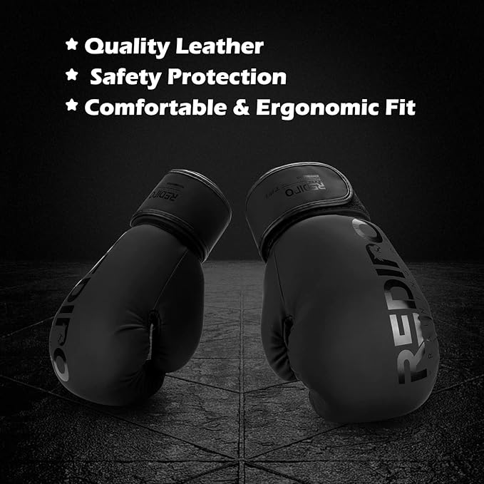 Boxing Gloves for Men & Women, Premium Leather Sparring Heavy Bag Training Gloves, Pro Punching Bag Gloves for Muay Thai, Kickboxing, MMA