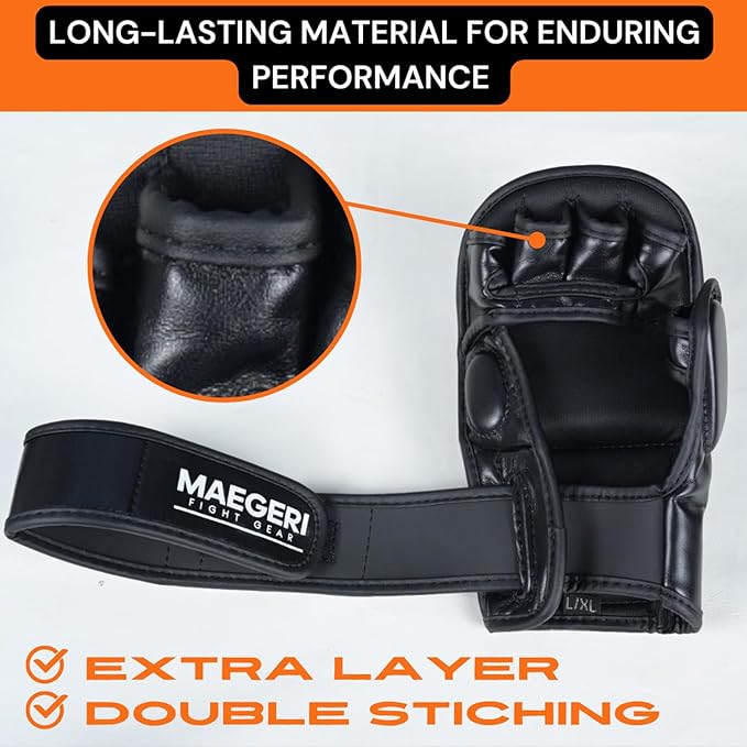 MMA Sparring Gloves for Men and Women, Upgrade Your Gear with a Durable Open Hybrid Glove. Comes with Extra Padding and Support, Perfect for Grappling, Clinching and Boxing Training