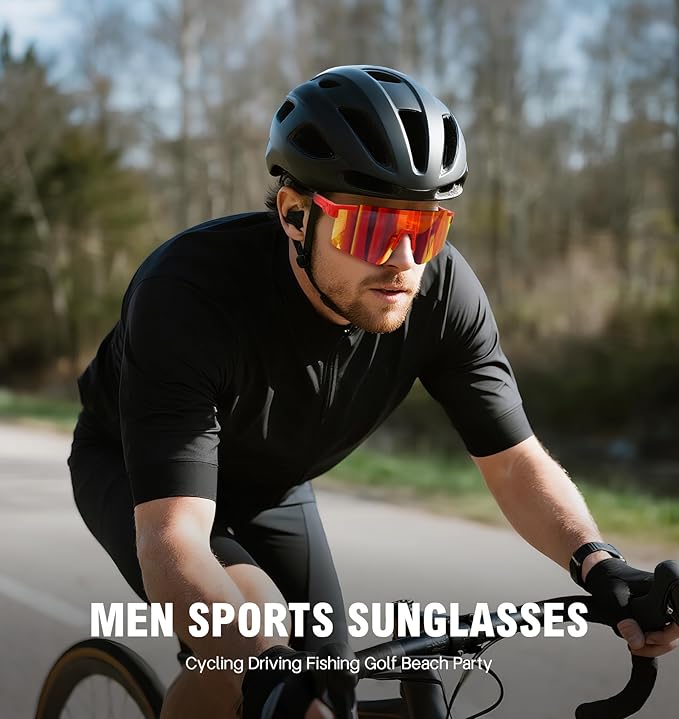 MALIDAK Sports Sunglasses for Mens Women Youth Baseball Sunglasses UV400 Protection Men Cycling Glasses