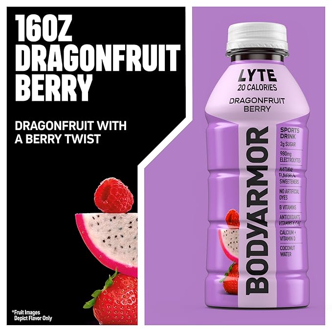 Drink Low-Calorie Sports Beverage, Dragonfruit Berry, Coconut Water Hydration, Natural Flavors With Vitamins, Potassium-Packed Electrolytes, Perfect For Athletes, 16 Fl Oz (Pack of 12)