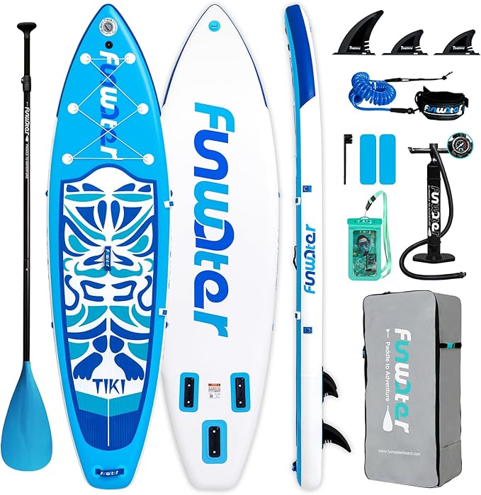 FunWater Inflatable Ultra-Light Stand Up Paddle Board for All Skill Levels with Premium SUP Paddleboard Accessories,Non-Slip Comfort Deck for Youth & Adults