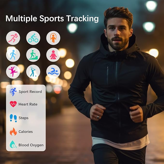 Smart Health Rings for Women Men, Fitness Tracker with Heart Rate, Blood Oxygen, HRV, Sleep Tracker, Step Tracker, No Subscription Fee, IP68 Waterproof Smart Ring for iphone & Android (Silver 9#)