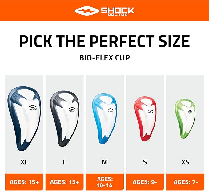 Shock Doctor BioFlex Athletic Cup, Vented Protection, Adult Sizes