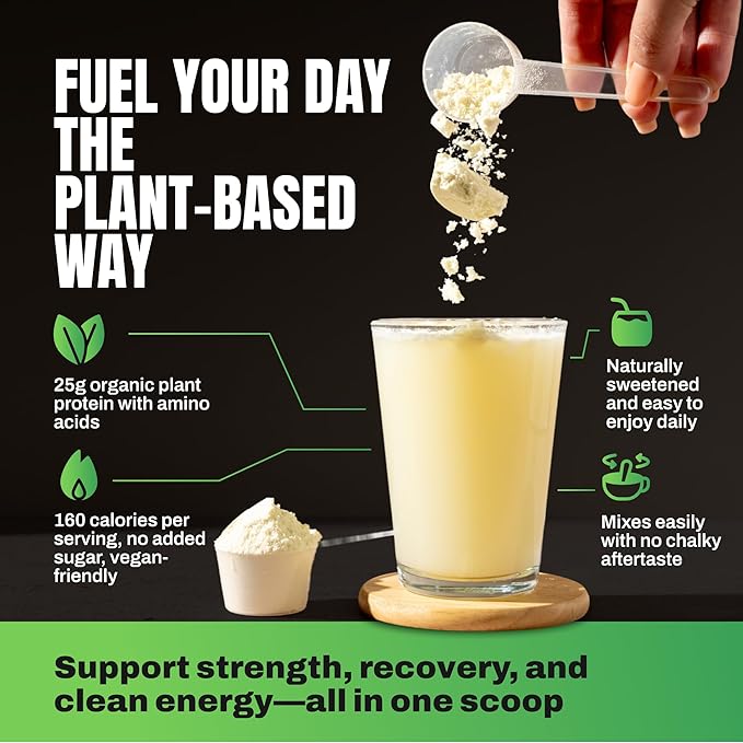 vedge Vegan Protein Powder - Plant Protein Powder with Pea, Pumpkin & Sunflower - USDA Organic, Amino Acids, Dairy Free, Gluten Free, Soy Free, Keto, Non GMO, Smooth Texture - Vanilla - 20 Servings