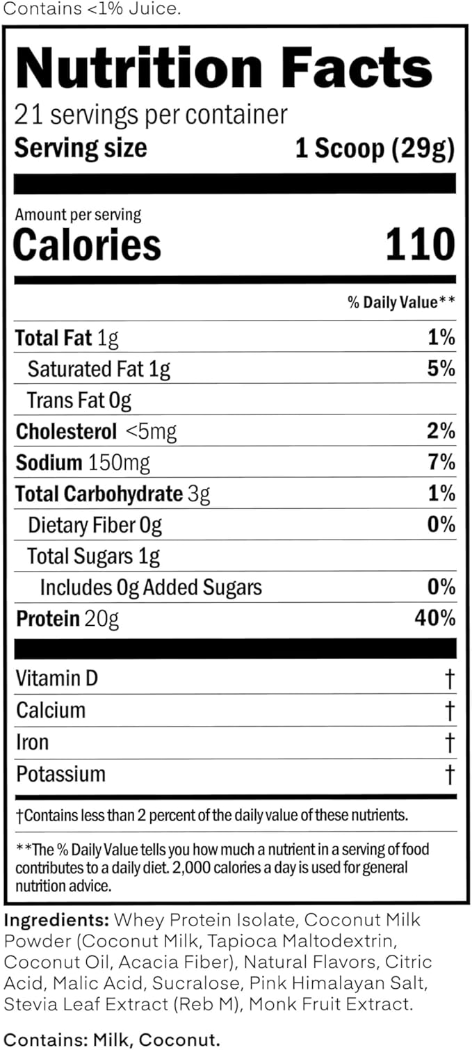 Clear Whey Isolate Protein Powder, Frosty Lemonade, 20g Complete Protein per Serving, No Added Sugar, Grass-Fed, 21 Servings