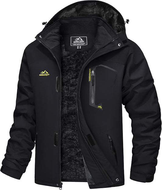 MAGCOMSEN Men's Winter Coats Water Resistant Ski Snow Jacket Warm Fleece Jacket Parka Raincoats With Multi-Pockets