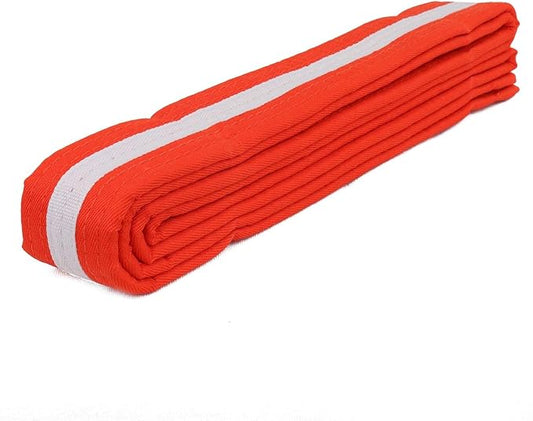 AAMA Color Belts with White Stripe for Martial Arts - Taekwondo Karate Judo