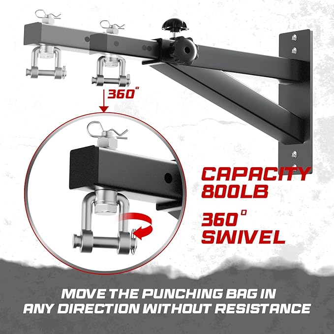 Yes4All Punching Bag Hanger, Stainless Steel Swivel Chain with 4 Snap Hooks for Heavy Bag, Gym Swing, Trapeze, and Hammock