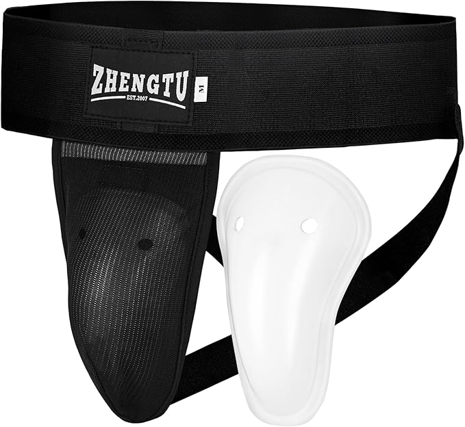 Groin Protector Cup Kickboxing Boxing Muaythai MMA Groin Guard, Jockstrap Karate Training, BJJ Protection, Soccer, Basketball Removable TPE Cup with Silicone Cushioning