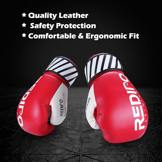 Boxing Gloves for Men & Women, Premium Leather Sparring Heavy Bag Training Gloves, Pro Punching Bag Gloves for Muay Thai, Kickboxing, MMA