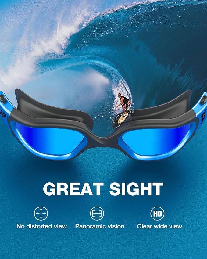 ZIONOR Swim Goggles, G1 MAX Polarized Anti-Fog Swimming Goggles for Men Women