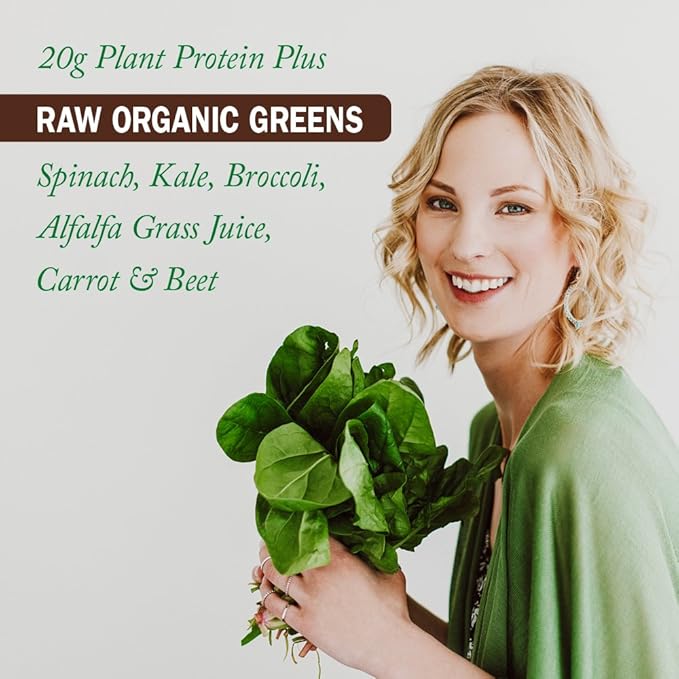 Garden of Life Raw Organic Protein & Greens - Chocolate - Vegan Protein Powder for Women and Men, Plant Protein, Pea Protein, Greens & Probiotics - Dairy Free, Gluten Free Low Carb Shake, 20 Servings