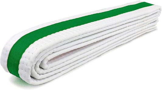 AAMA Martial Arts Belt White Belt with Mixed Color Stripe for Martial Arts - Taekwondo Karate Judo