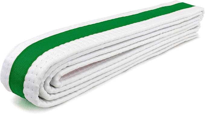 AAMA Martial Arts Belt White Belt with Mixed Color Stripe for Martial Arts - Taekwondo Karate Judo