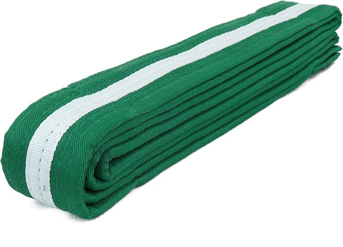 AAMA Color Belts with White Stripe for Martial Arts - Taekwondo Karate Judo