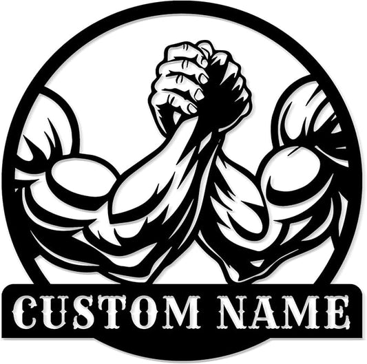 Customized Metal Gym Name Sign, Personalized Sports Room Wall Art,Metal Gym Sign,Unique Fitness Wall Sign, Gym Lovers Unique Gift, Gym Wall Art,Training Center Sign (Style-10)