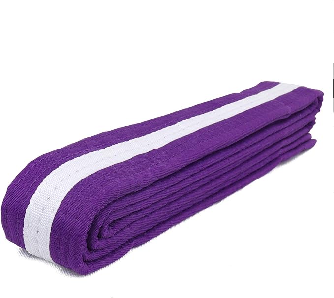 AAMA Color Belts with White Stripe for Martial Arts - Taekwondo Karate Judo