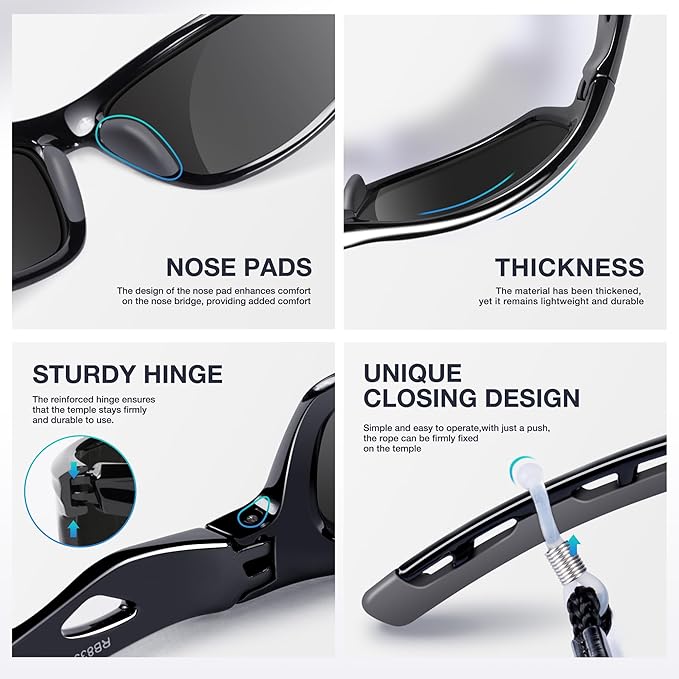 RIVBOS Sunglasses for Men Women Polarized UV Protection Sports Fishing Driving Shades Cycling RB833